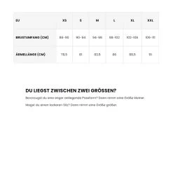 Moreon II - Jacke - Schwarz 11 Moreon II - Jacke - Schwarz -Fahrradzubehör Geschäft Moreon Size chart