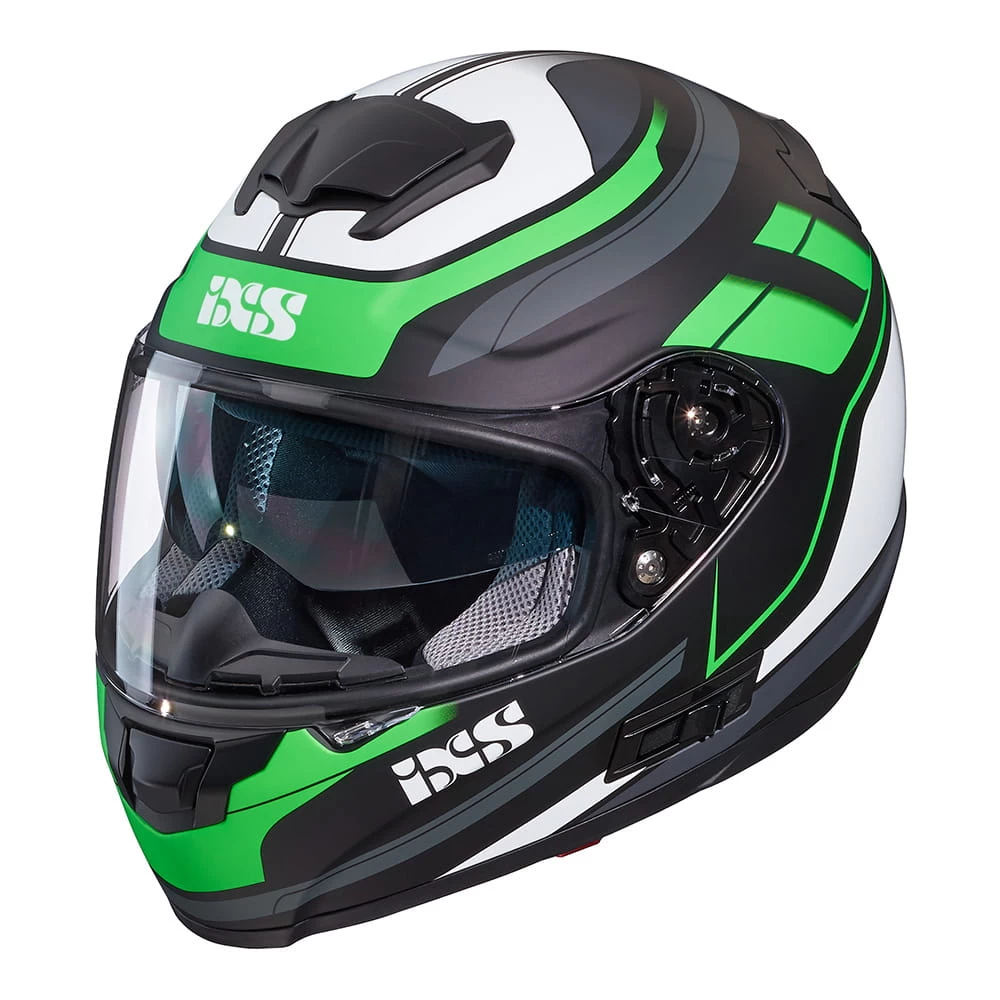 IXS 215 2.0 Motorradhelm Matte Black Green White 1 IXS 215 2.0 Motorradhelm Matte Black Green White