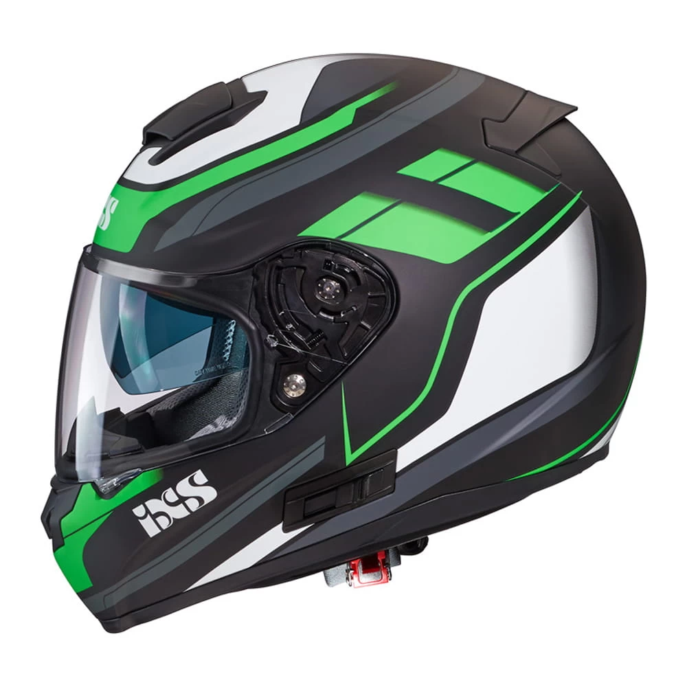 IXS 215 2.0 Motorradhelm Matte Black Green White 2 IXS 215 2.0 Motorradhelm Matte Black Green White – Bild 2