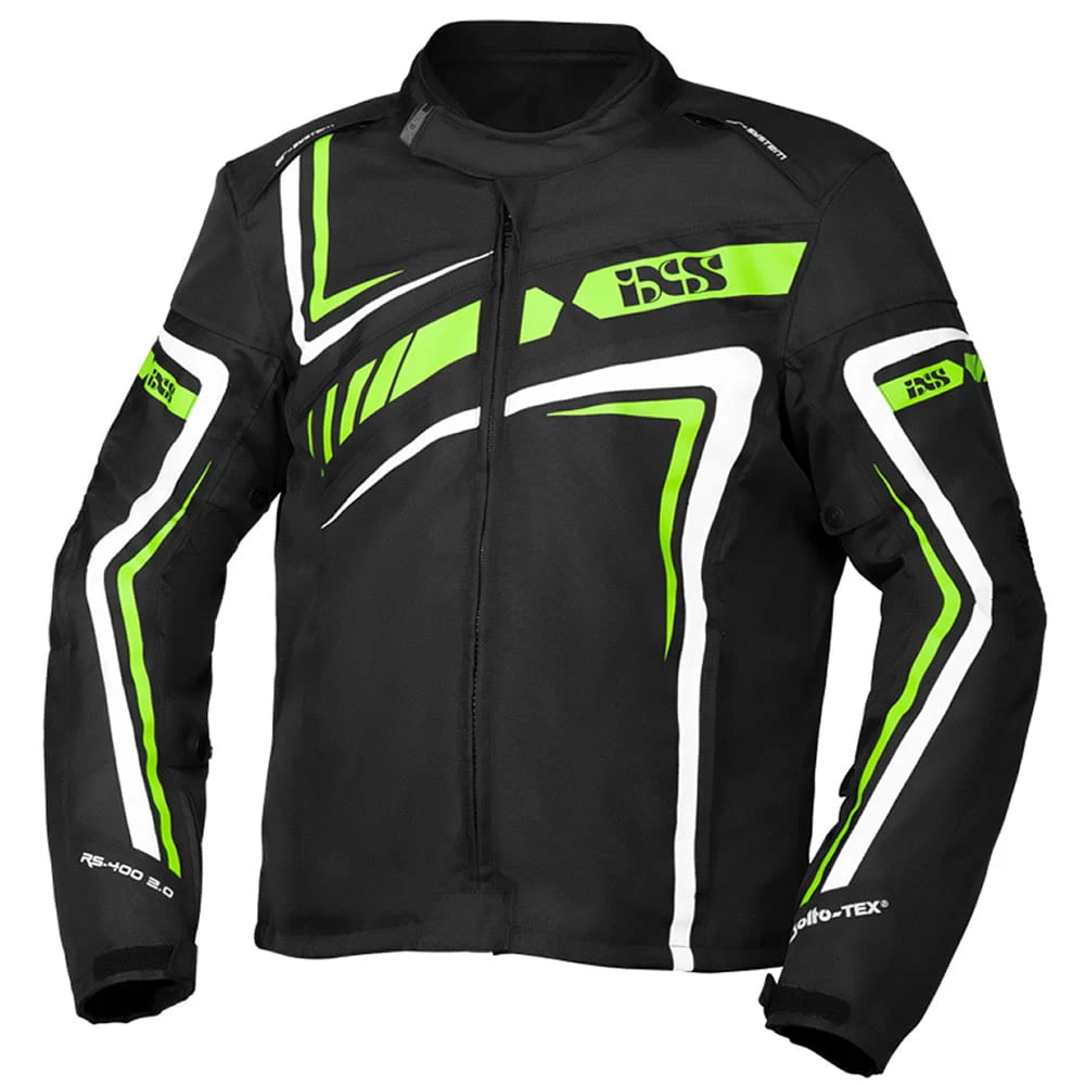 IXS RS-400-ST 2.0 Textiljacke Black Green White 1 IXS RS-400-ST 2.0 Textiljacke Black Green White